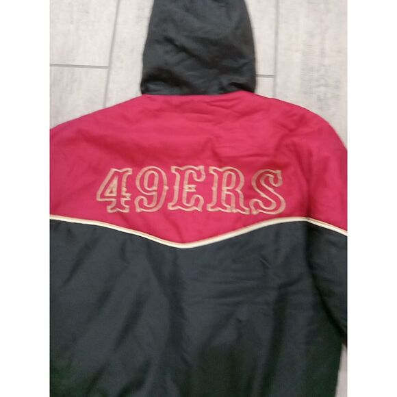 Game Day NFL Fans Gear San Francisco 49ers Hooded Jacket 1990's Large 49ers Embr - Picture 7 of 8